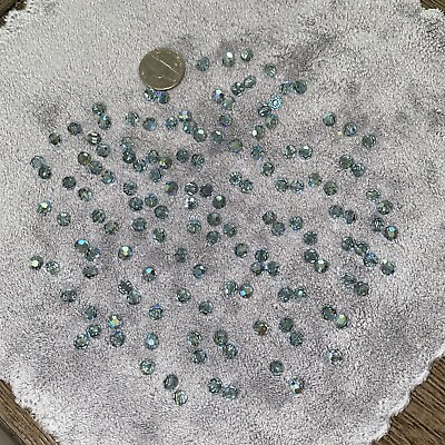 #ad Swarovski Indian Sapphire Round 6mm 130 Count Arora borealis $60.00