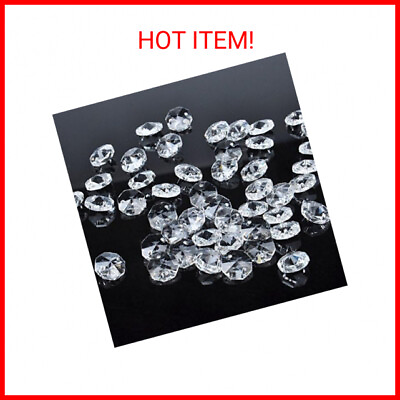 #ad #ad Hamp;D 50pcs 18mm Clear Crystal 2 Hole Octagon Beads Glass Chandelier Prisms Lamp H $14.52