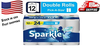 #ad Sparkle Pick A Size Paper Towels White 12 Double Rolls $11.40