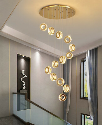 #ad Crystal Modern Light Chandelier Home Hotel Restaurant Stair Living room Lighting $550.62