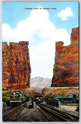 #ad Postcard Castle Gate In Scenic Utah Railroads amp; Locomotives Utah Unposted $5.50