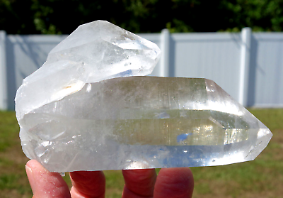 #ad Brilliant Clear QUARTZ Penetrator Crystal Point with Record Keepers For Sale $225.00