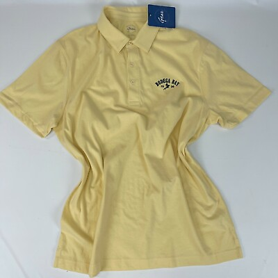 #ad Gear Mens Bodega Bay California Yellow Large Short Sleeve Polo Collared Shirt $11.16