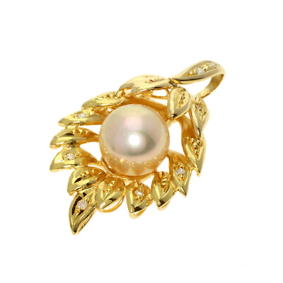 #ad Pearl Pearl Diamond Pendant top K18 Yellow Gold 5g $463.00