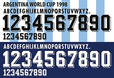 #ad Nameamp;Number Set For Argentina World Cup 1998 Home Away Top Football Soccer $12.99