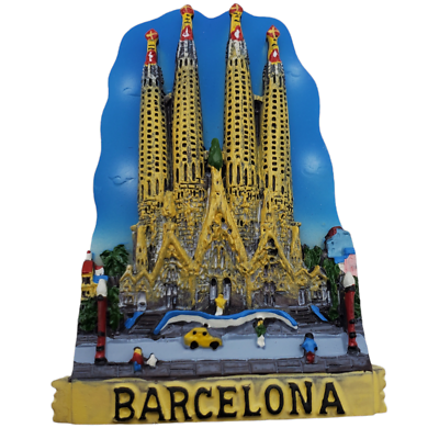 #ad Barcelona Fridge Magnet Souvenir Magnetic Travel Tourist Spain Landmark Sagrada $4.49