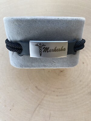 #ad Nurse Gift Adjustable Silver Bracelet Personalized Paracord Bracelet RN CNA $16.99