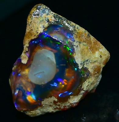 #ad 170.55 Natural Opal Rough AAA Quality Ethiopian Welo Fire Opal Raw Gemstone $214.00