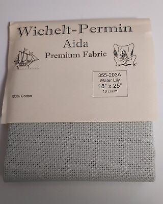 #ad Wichelt Imports PREMIUM Cross Stitch Fabric AIDA 16ct 18quot; X 25quot; WATER LILY $17.81