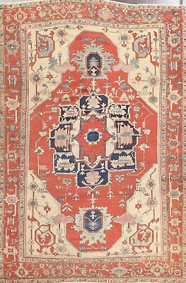 #ad Pre 1900 Antique Heriz Serapi Hand knotted Area Rug Vegetable Dye Oriental 9x12 $50346.15