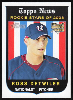 #ad 2008 Topps Heritage #122 Ross Detwiler RC $1.11