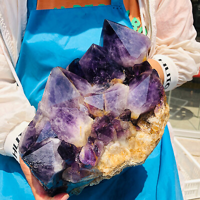 #ad 13LB Natural Amethyst quartz cluster crystal specimen mineral point Healing $458.00