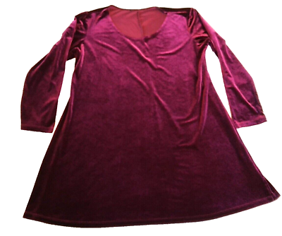#ad Velvet Shirt Size XL Burgundy Tunic Vampire Witchy Goth USA Vtg Witchcore $24.97