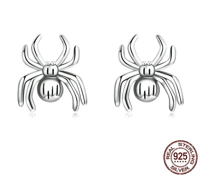 #ad Vintage 925 Sterling Silver Eight Legged Spider Stud Earrings for Women $21.99