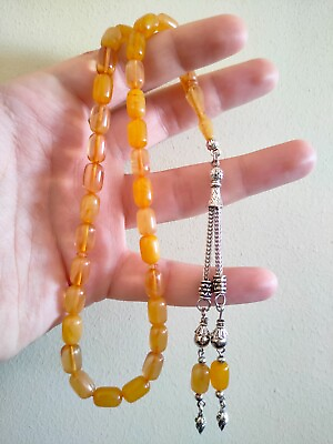 #ad Kehribar Amber Bakelite Islamic Prayer 33 Beads Rosary Tasbeh Tesbih مسبحة $75.00