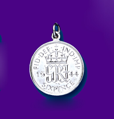 #ad Silver Replica Sixpence Pendant Coin Sterling Silver 925 Hallmark 14 30quot; Chain $49.86