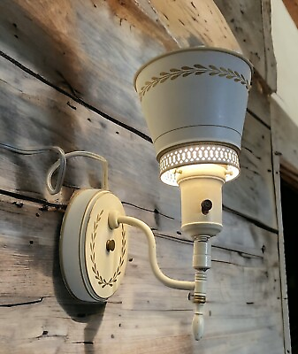 #ad #ad Vintage Wall Mount Toleware Adjustable Lamp Sconce $80.00