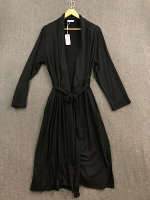 #ad Ekouaer Women Robe Long Sleeve Robe Soft Knit Bathrobe Waist Tie Elegant M NWT $37.47