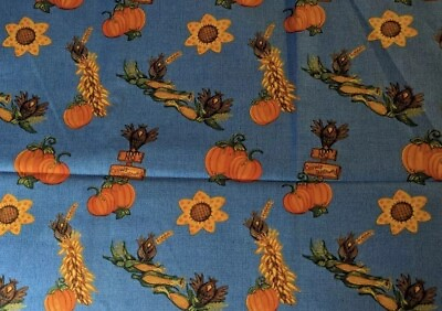 #ad Harvest All Over By DJB Cotton Fabric 1 Yard Cut. It Is A One Way Design T23 $6.50