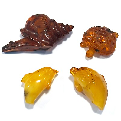 #ad Authentic Genuine Baltic Amber Animal Broken Figurines Large Gemstones Set 85 g $39.99
