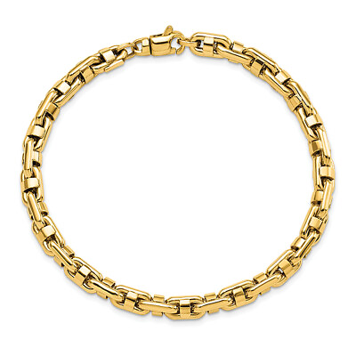 #ad 14K Yellow Gold Yellow Link Mens Chain Bracelet $1547.00