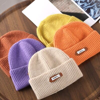 #ad Knitted Leisure Hats Outdoor Warm Beanies Unisex Headwear Accessories 1pc Sets $20.38