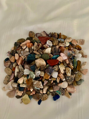 #ad Mixed Gemstone Bulk Wholesale Lot 5 lb Tumbled Mineral Crystal Rock Collection $49.00
