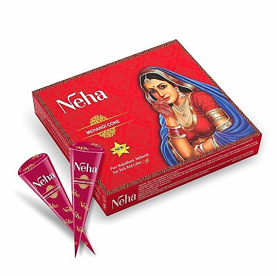 #ad Neha Mehandi Cone Pure Rajasthani Mehandi for Rich Red Color 25gm Each With FS $15.25