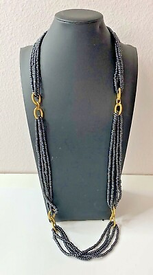 #ad GRAY BEADED NECKLACE $24.99