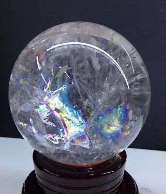 #ad 2.44LB A Top Natural Rainbow Clear Quartz Sphere Quarzt Crystal Ball Reiki heal $790.00
