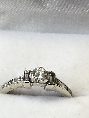 #ad 14 kt “antique” diamond solitaire ring $369.00