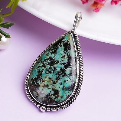 #ad Tibetan Turquoise Gemstone 925 Sterling Silver Stylish Handmade Jewelry PG237 $19.48