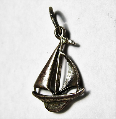 #ad Sterling Silver 925 Small Sailboat Pendant Charm by Beau Sterling Nautical Boat $12.95