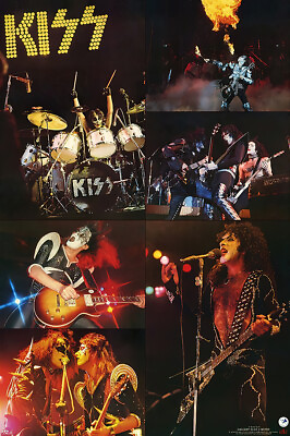 #ad quot; Kiss Rock Band quot; Poster FREE SHIPPING KISS live on stage $39.99