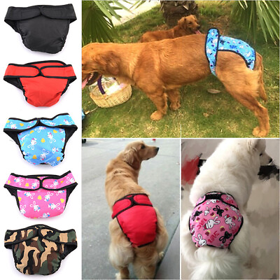 #ad 2 Pack Pet Soft Washable Female Dog Diapers Reusable Physiological Doggy Diapers $9.99