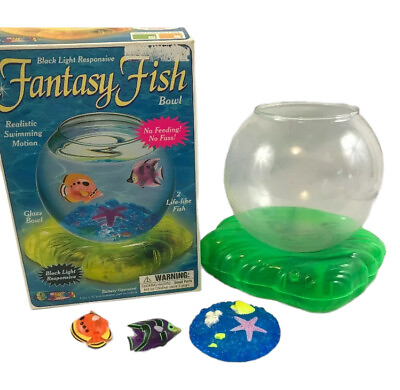 #ad Vintage SPENCER#x27;S Gifts Novelty Black Light Responsive Fantasy Fish Bowl Toy $24.99