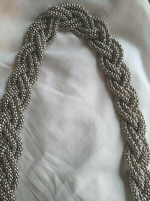 #ad Silver Tone Braided Necklace $9.80