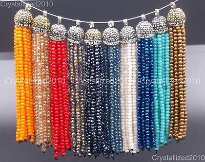 #ad Czech Crystal Rhinestones Tassel Trim Applique Jewelry Making Pendant Necklaces $37.78