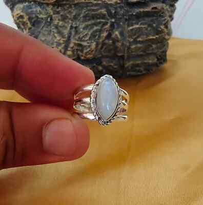 #ad Solid 925 Sterling Silver Ring Handmade Moonstone Statement Ring All Size MK1269 $11.60