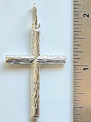 #ad Cross Pendant 2 inch Long 925 Sterling Silver Religious New # 20 $21.95
