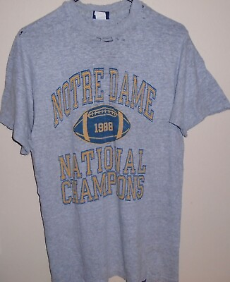 #ad vintage 1988 Notre Dame Irish football National Champions t shirt Medium THRASHD $35.00
