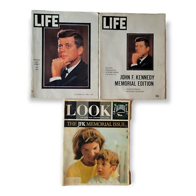 #ad LOT of 3 LIFE amp; LOOK Magazine John Kennedy JFK Memorial Nov 29 1963 Newspaper $24.99