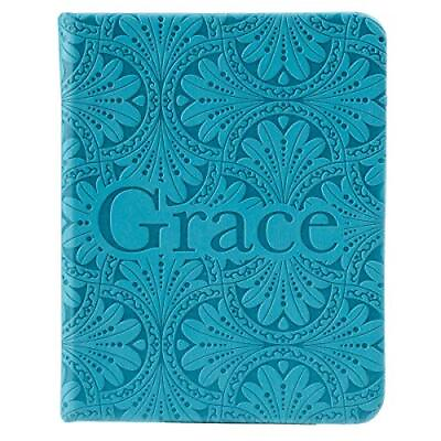 #ad Christian Art Gifts Teal Faux Leather Mini Hardcover Gift Book w Ribbon Gr... $5.97