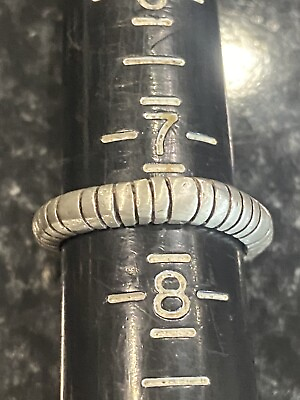 #ad 925 Sterling Silver boho Band Ring Unisex Band Ring Sterling Size 7.5 #738 $17.00