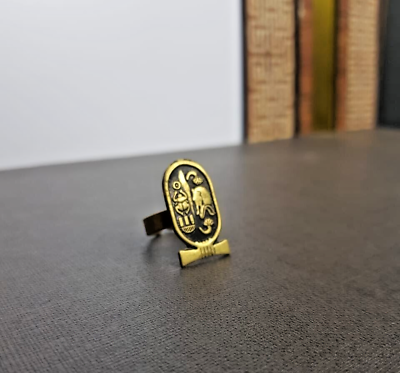 #ad A rare ancient Egyptian cartouche amulet ring for King Tutankhamun made in Egypt $89.00