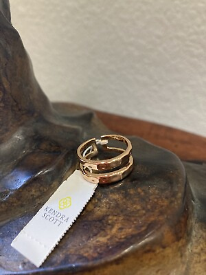 #ad Kendra Scott Zorte Double Banded Ring Size 7 Hammered Rose Gold Band NWT $34.99