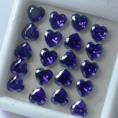 #ad 12 Pcs Natural Sapphire Purple Heart Shape CERTIFIED Loose Gemstone 6x6 mm Lot $12.67