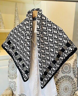#ad Silky twill satin  scarf square 35quot;×35quot;. 90cm × 90cm silk feeling scarf Black $9.99