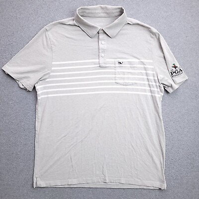 #ad Vineyard Vines Edgartown Polo Shirt Large Golf Tech Performance Gray PGA Mens $24.98