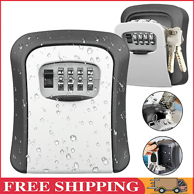 #ad 4 Digit Combination Wall Mounted Key Lock Safe Storage Security Box Home Outdoor $8.66